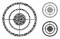 Circular target Composition Icon of Ragged Pieces