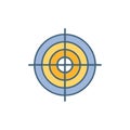 Circular Target Illustration in Blue and Yellow, Aiming and Precision Concept Royalty Free Stock Photo