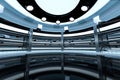 Circular technological structure building, 3d rendering Royalty Free Stock Photo