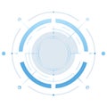 Circular Technology Interface Design, Blue HUD, UI Display, Interactive Circle Panel Royalty Free Stock Photo