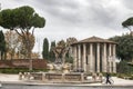 Circular temple of Hercules Victor formerly Temple of Vesta. Built in 120 BC. Piazza Bocca della Verita, area of Forum Boarium. Royalty Free Stock Photo