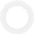 circle with medium rays dotted only half irregular rays Royalty Free Stock Photo