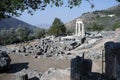 Circular tholos view of the Sanctuary of Athena, Delphi, Greece