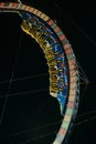 Circular thrill ride at state fair at night Royalty Free Stock Photo