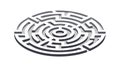 Circular Top-Down Maze Puzzle for Engaging Mind Challenges, vector design Generative AI Royalty Free Stock Photo