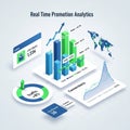 A circular traffic chart shows an 8 increase with live user count at 1 234 Royalty Free Stock Photo
