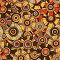 Circular, tribal pattern with motifs of African tribes Surma and Mursi Royalty Free Stock Photo