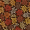 Circular, tribal pattern with motifs of African tribes Surma and Mursi Royalty Free Stock Photo