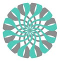 Circular twisted pattern logo. Round interweaving shapes