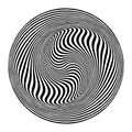 Circular Twisting Motion and 3D Illusion in Abstract Op Art Design Royalty Free Stock Photo