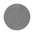 Circular Twisting Rotation Motion and 3D Illusion in Abstract Op Art Design Royalty Free Stock Photo