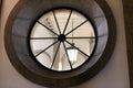 Circular Vintage stone window with glass