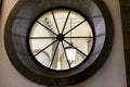 Circular Vintage stone window with glass