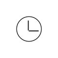 Circular wall clock line icon, outline vector sign, linear style pictogram isolated on white. Office watch symbol, logo Royalty Free Stock Photo