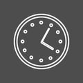 Circular wall clock line icon, outline vector sign, linear style. Symbol, logo. Editable stroke Royalty Free Stock Photo