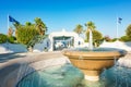 Circular water fountain in Kalithea Rhodes, Greece Royalty Free Stock Photo