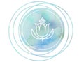 Circular Watercolor mandala meditation Symbol Om lotus Royalty Free Stock Photo