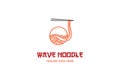 Circular Wave Noodle for Asian Korean Japanese Chinese Oriental Food Logo Design Vector Royalty Free Stock Photo