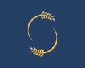 Circular wheat with S letter initial
