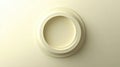 Circular white object with layered design on a neutral background presenting a minimalist aesthetic. Generative AI Royalty Free Stock Photo