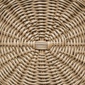 Circular wicker pattern with concentric design, crafted from tightly interwoven natural fibers. The Royalty Free Stock Photo