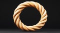 Circular Wooden Rope Coil Texture A circular rope coil showcases its texture and craftsmanship symbolizing unity infinity Royalty Free Stock Photo