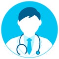 Circular worker avatar icon illustration upper body / doctor