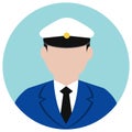 Circular worker avatar icon illustration upper body / driver, taxi driver