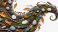 Wreath of Natural Elements with Feathers and Stones Royalty Free Stock Photo