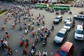 Circulation by motorbike at Asia city Royalty Free Stock Photo