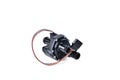 Circulation pump with electric drive of the car heating system, white background, selective focus Royalty Free Stock Photo
