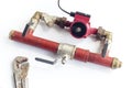 circulation pump of the heating system is installed in the bypass Royalty Free Stock Photo