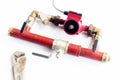 circulation pump of the heating system is installed in the bypass Royalty Free Stock Photo
