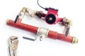 circulation pump of the heating system is installed in the bypass Royalty Free Stock Photo