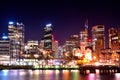 Circulay quay city at night Sydney