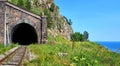 Circum-Baikal Railway. Arch gallery tunnel number 18-bis Royalty Free Stock Photo