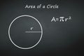 Circumference of a circle on chalkboard