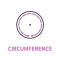 Circumference circle geometric diagram icon