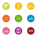 Circumferential icons set, flat style Royalty Free Stock Photo