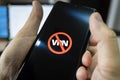 circumvention of sanctions is concept. Ban on the use of VPN on a smartphone Royalty Free Stock Photo