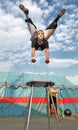 Circus acrobat with a plastic body Royalty Free Stock Photo