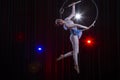 Circus acrobats gymnasts perform Royalty Free Stock Photo