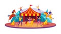 Circus Acrobats Performance: Dynamic Big Top Show, vector design Generative AI Royalty Free Stock Photo