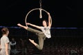 Circus acrobats practicing Royalty Free Stock Photo