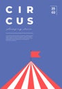 Circus amazing show minimal trendy vertical poster. Carnival funfair minimalistic creative design banner with