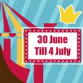 Circus or amusement park, entertainment banner