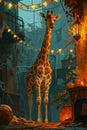 circus with giraffe