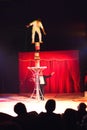 Circus artist balance act