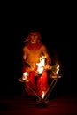 Circus artist wth fire