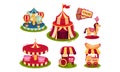 Circus Attributes with Fun Fairs and Treatment Vector Set